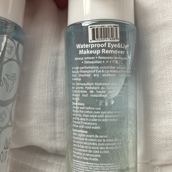NEW J cats waterproof eye and lip makeup remover set of 2 100 ml bottles - Picture 4 of 5